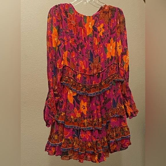 FARM RIO Tropical Tapestry Long-Sleeve Minidress Size M - Picture 12 of 16